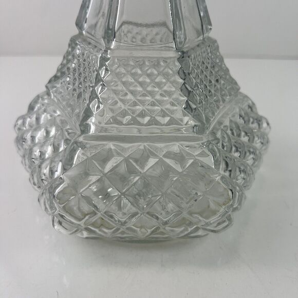 Wexford by Anchor Hocking Glass Ships Decanter 12” Clear Cut Diamond Pattern - Picture 2 of 7